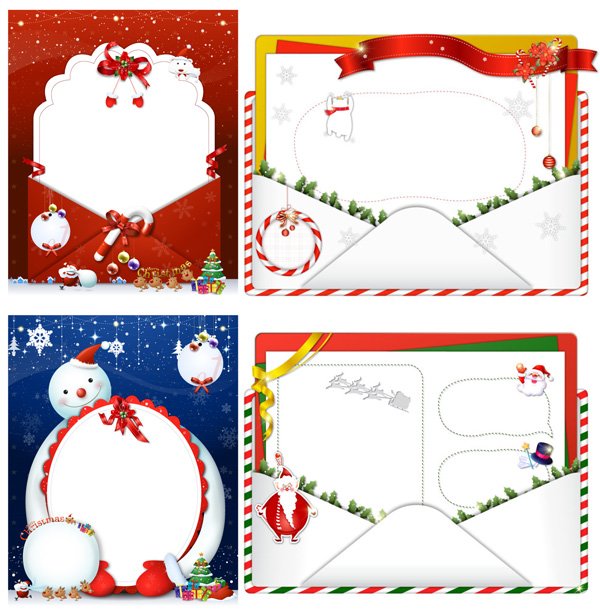 material de ilustración de sobres de Navidad