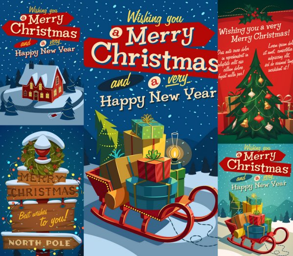 Рождественские Холли ягод иллюстрации плакат