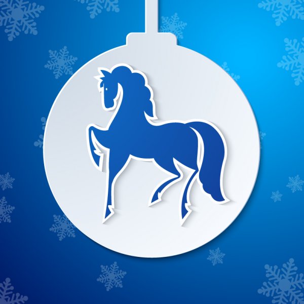 クリスマスの馬玉背景