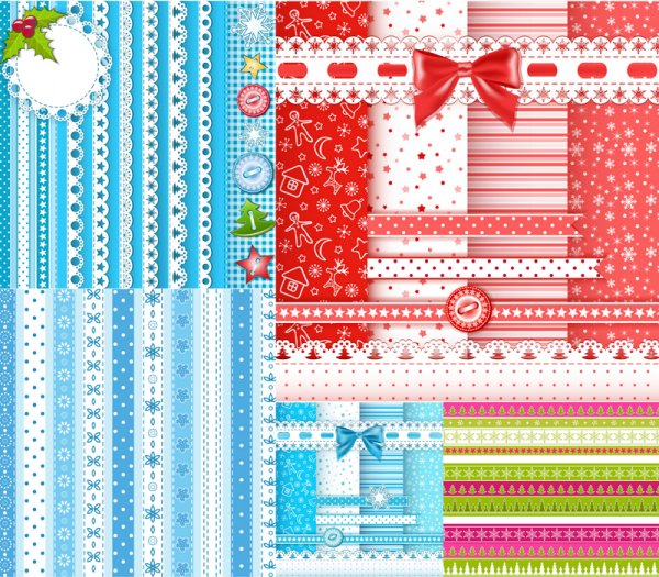 Christmas Lace Striped Background