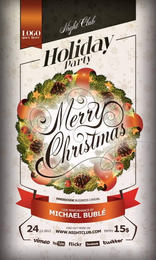 Christmas Party Party Posters Psd Template
