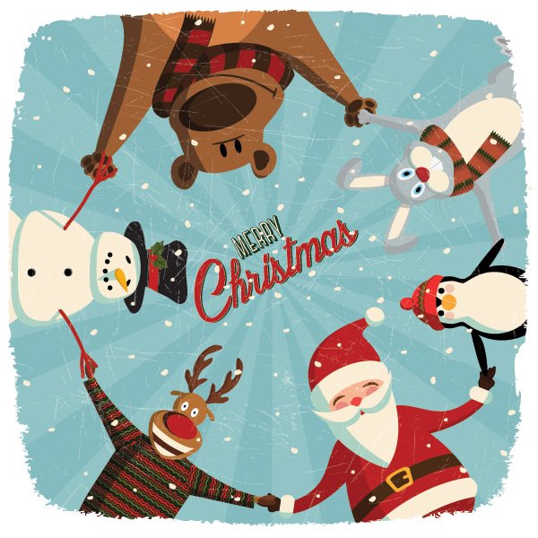 dibujos animados de pingüinos de la Navidad