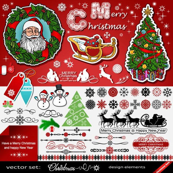 Christmas Schlitten Elemente Registerkarte Symbole