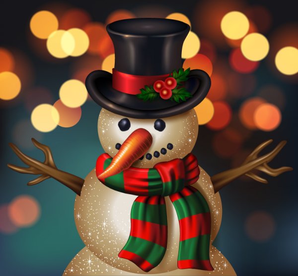 Christmas Snowman Background Illustration