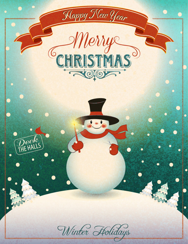 Рождественский снеговик плакат фестиваля кадры