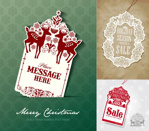 sfondo di Natale di design tag