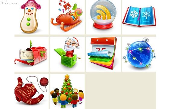 ícones de png de web com tema de Natal