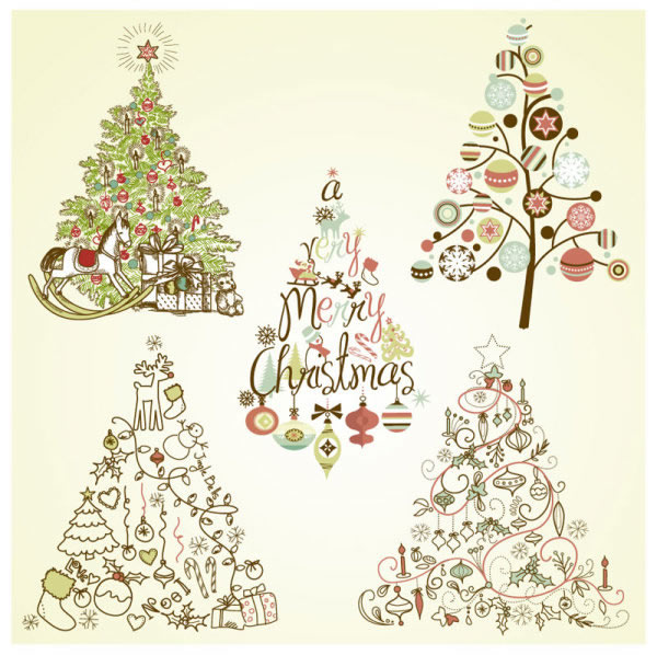 árvore de Natal pintura simples