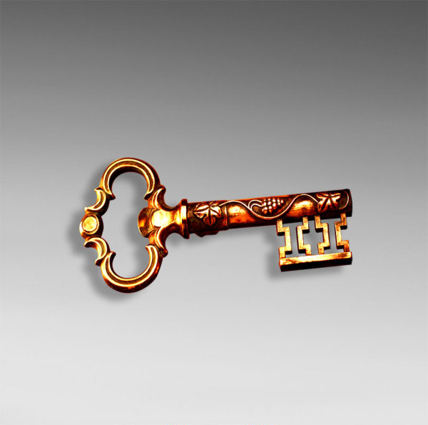 klasyczny złoty klucz psd materiału