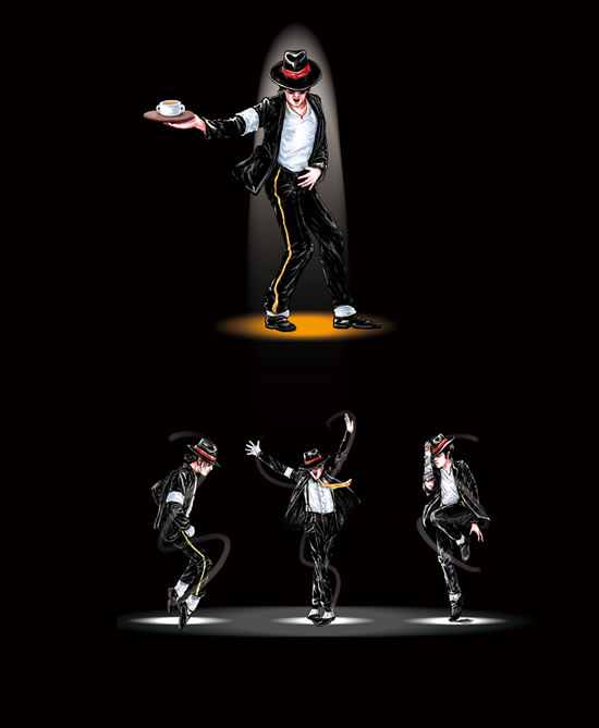 Классический Майкл Джексон танца материал psd