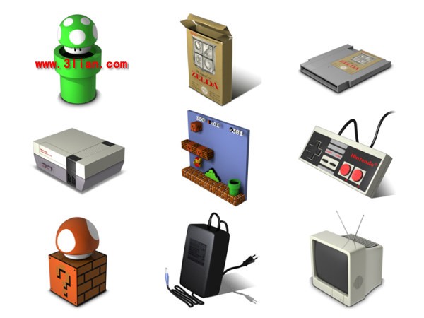 Classic Nintendo Video Game Icons