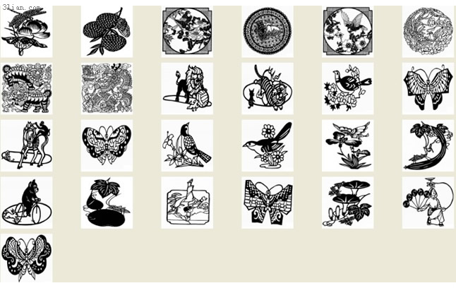 ícones png de corte de papel chinês clássico