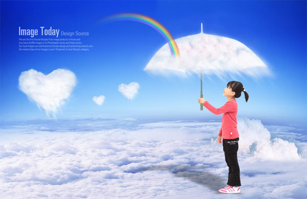 Wolken Regenbogen Hintergrundmaterial psd