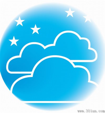 ícone de fundo azul nublado