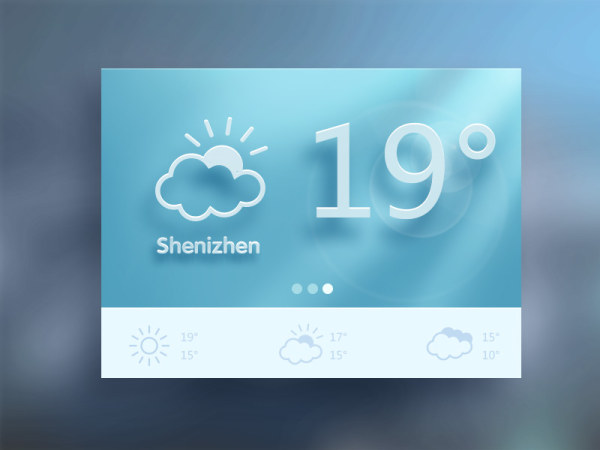 Cloudy Weather Interface Design Psd Layered Material