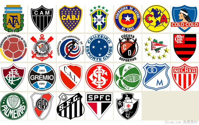 Wappen von südamerikanischen Fußball Club Symbole