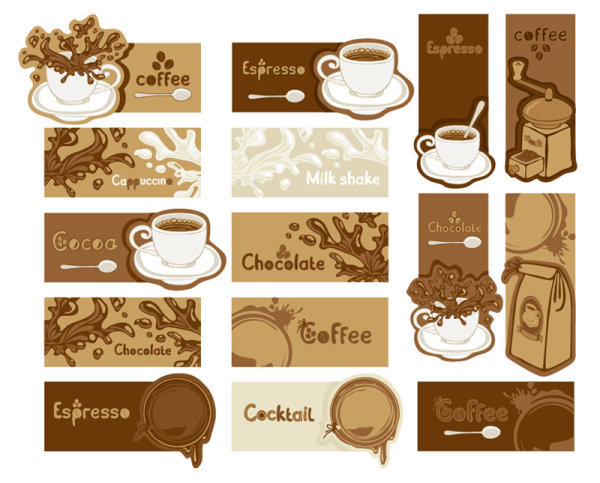 Дизайн векторных карт кофе