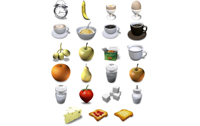 咖啡水果和蔬菜的圖示
