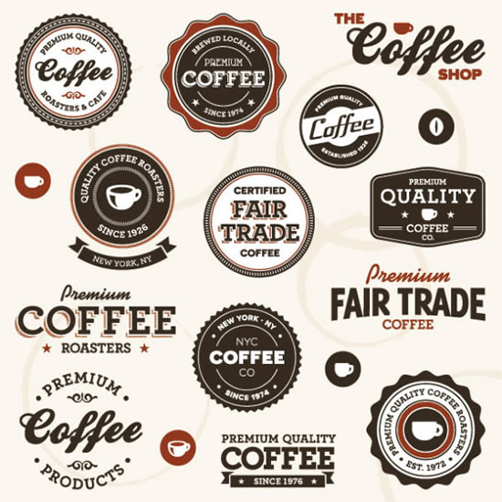 咖啡標籤的徽章