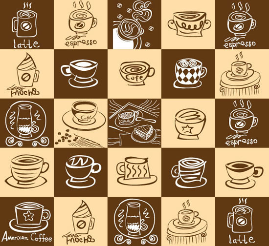 Kaffee-Thema-Materialien