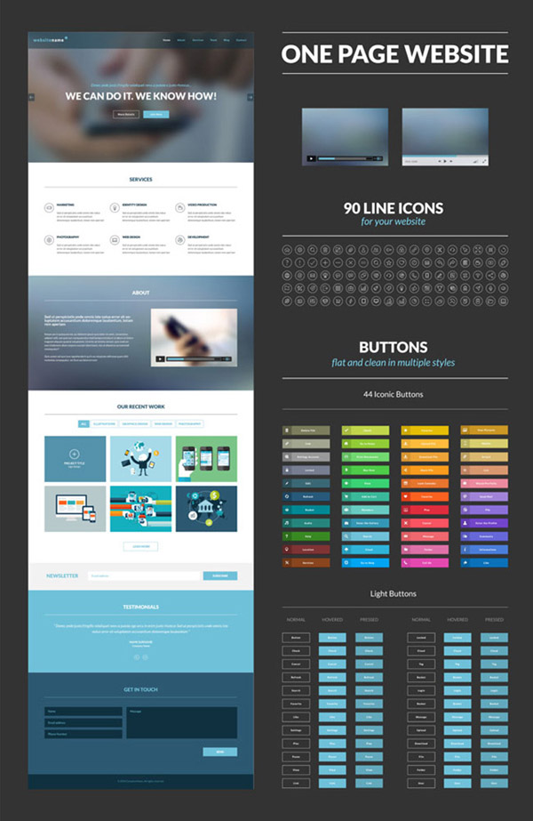 Color Block Style Mobile Phone Website