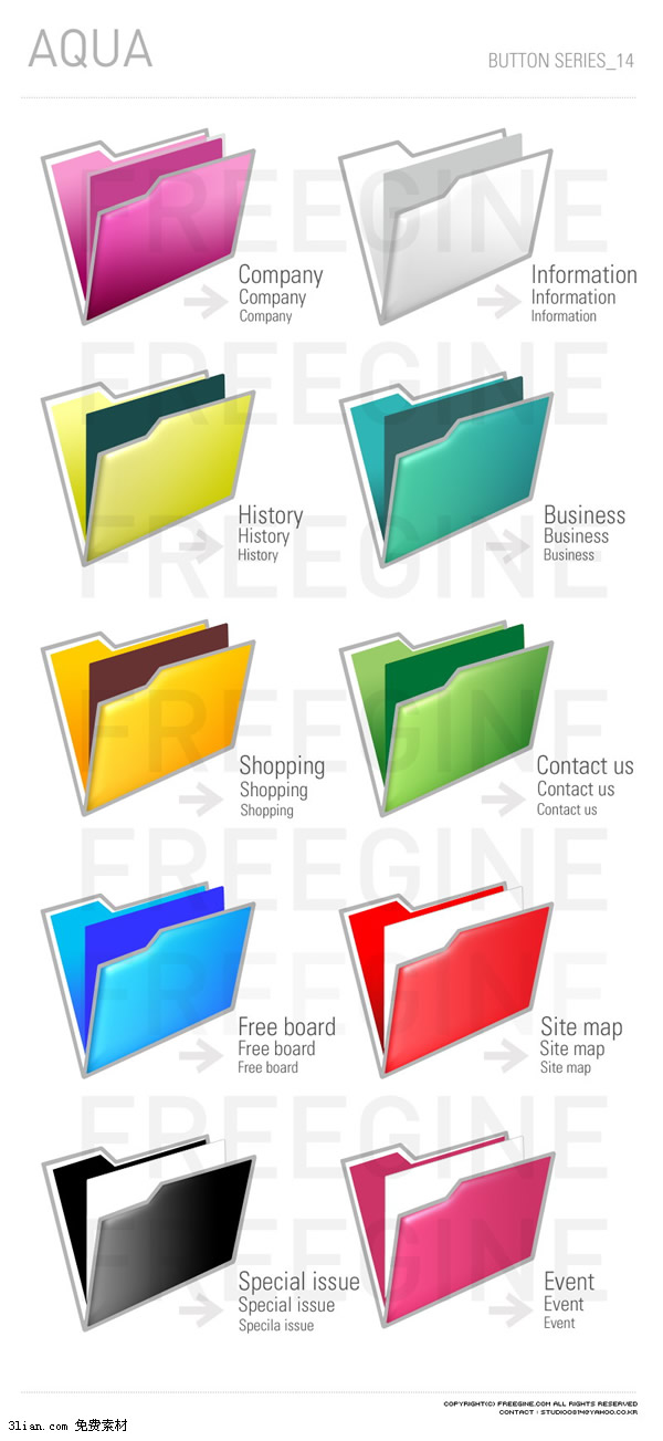 Color Folder Icons Psd Layered Templates