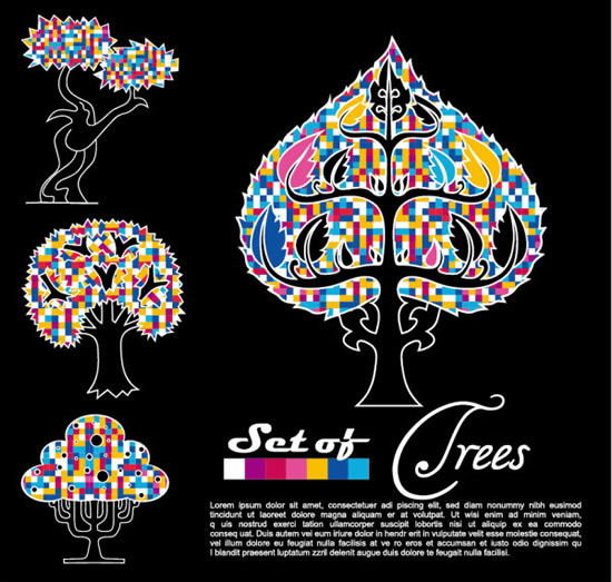 arbres de puzzle de couleur