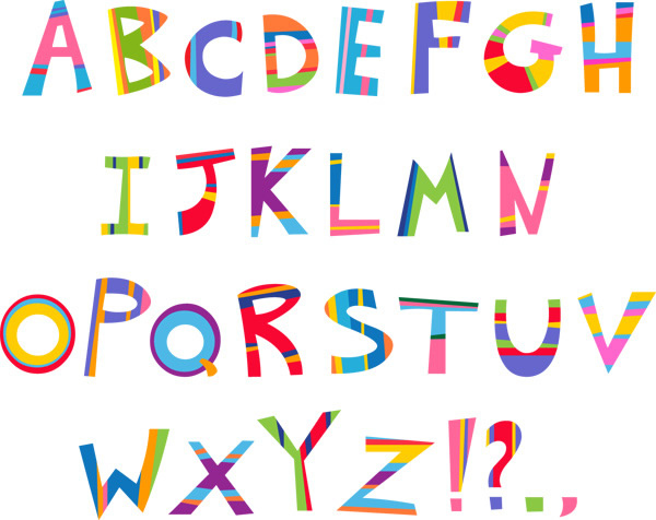 desenho de alfabeto colorido