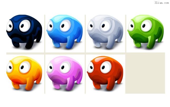 五顏六色的動物 png 圖示