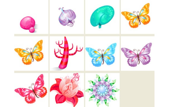 iconos png de mariposa colorida