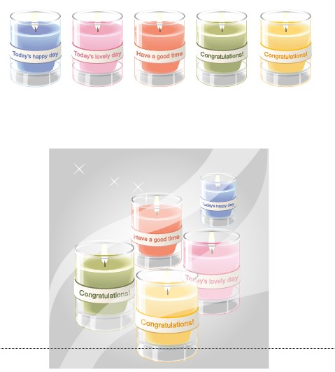 materiale di candela colorata
