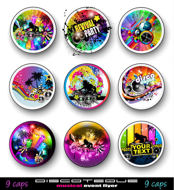 warna-warni disko ikon