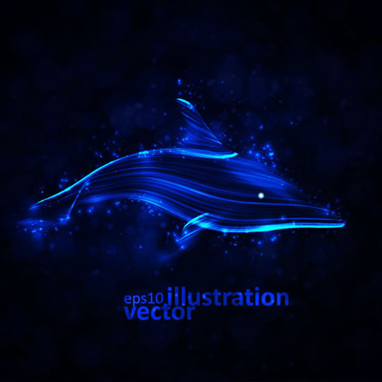 Colorful Dolphins Background