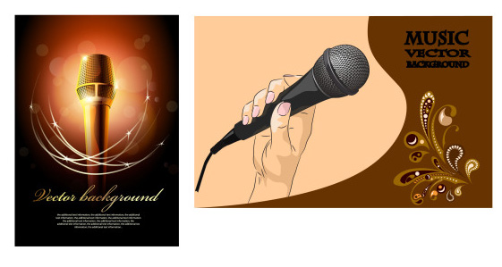 炫彩花纹金麦克风