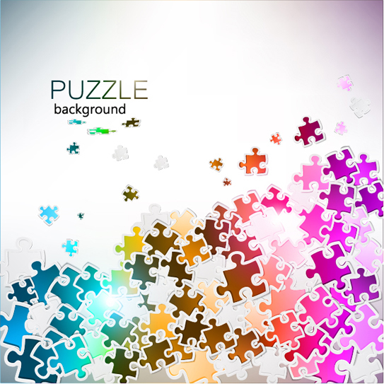 fond de carrés de puzzle coloré