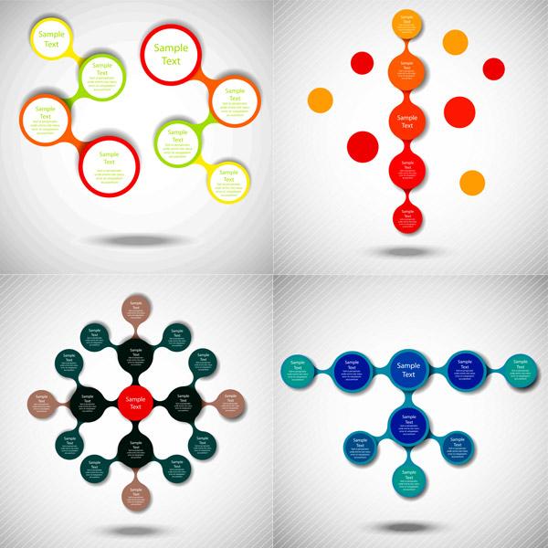 icônes rondes colorées