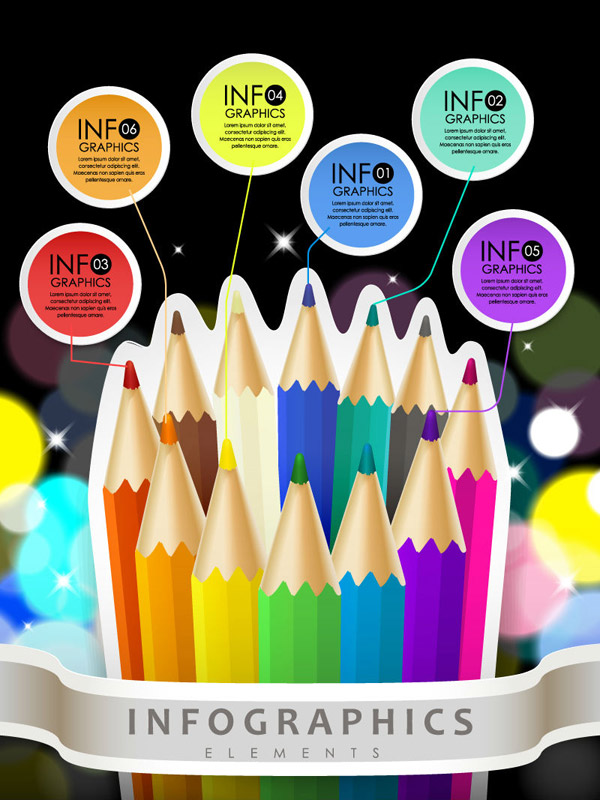 kolorowy ołówek informacji biznesowych