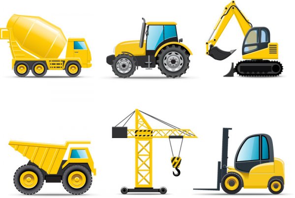 ícones de veículo de construção
