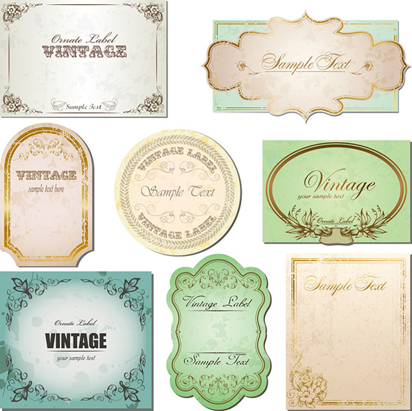 Continental wzorców vintage etykiety