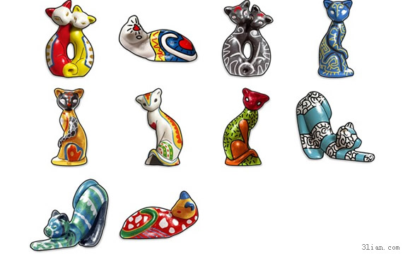 fertige Keramik Katze PNG-icons