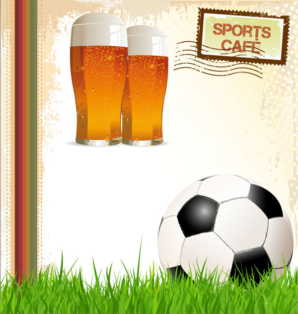 criativas cervejas e posters de futebol