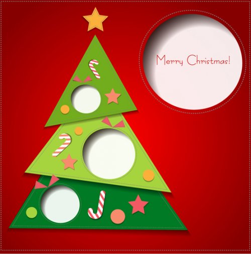cartões de árvore de Natal criativa
