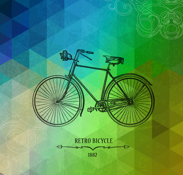 kreative handbemalt Fahrräder Hintergrund