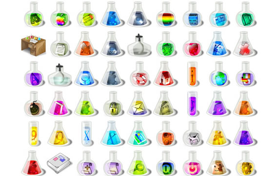 cristal química recipiente estilo computador desktop ícones