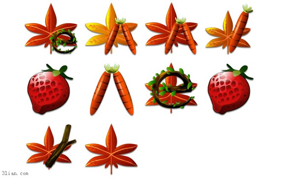 Crystal Maple Leaf Chinese Restaurant Radish Strawberry Png Icons
