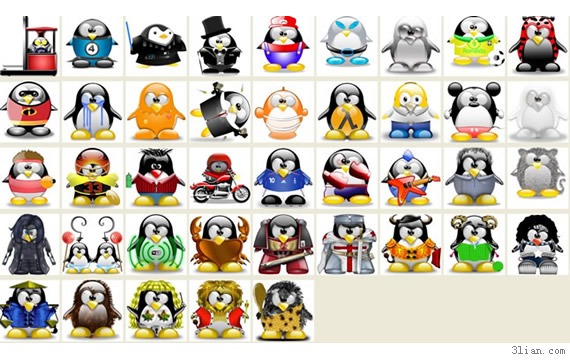 Crystal Style Qq Penguin Icon