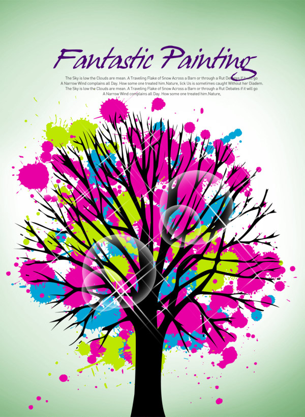 Current Abstract Tree Color Ink Backgrounds Psd Layered Templates