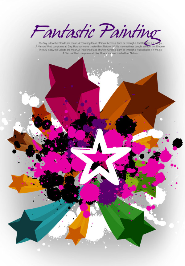 Current Solid Five Pointed Star Color Ink Backgrounds Psd Layered Material