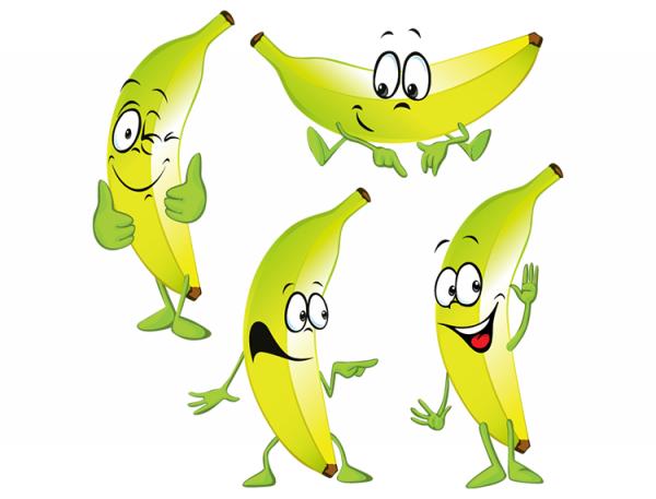 かわいい漫画のバナナ