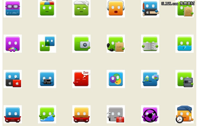 Cute Cartoon Cell Phone Desktop Icons Png
